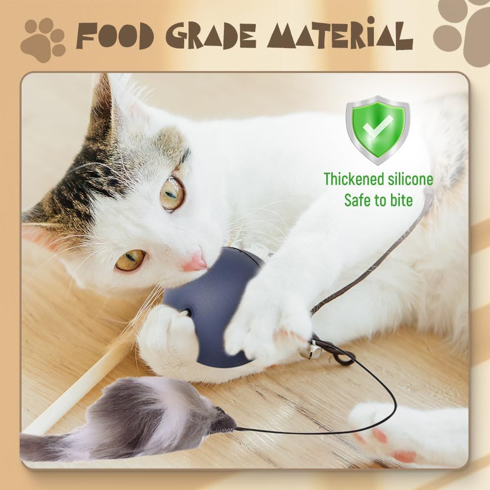 Interactive Cat Ball Toy Automatic Moving Dog Cat Balls Motion Activate Electric Cat Toy Cat Enrichment Toys For Bored Indoor Cats Dogs Smart Self Rolling Cat Ball Toys - Image 7