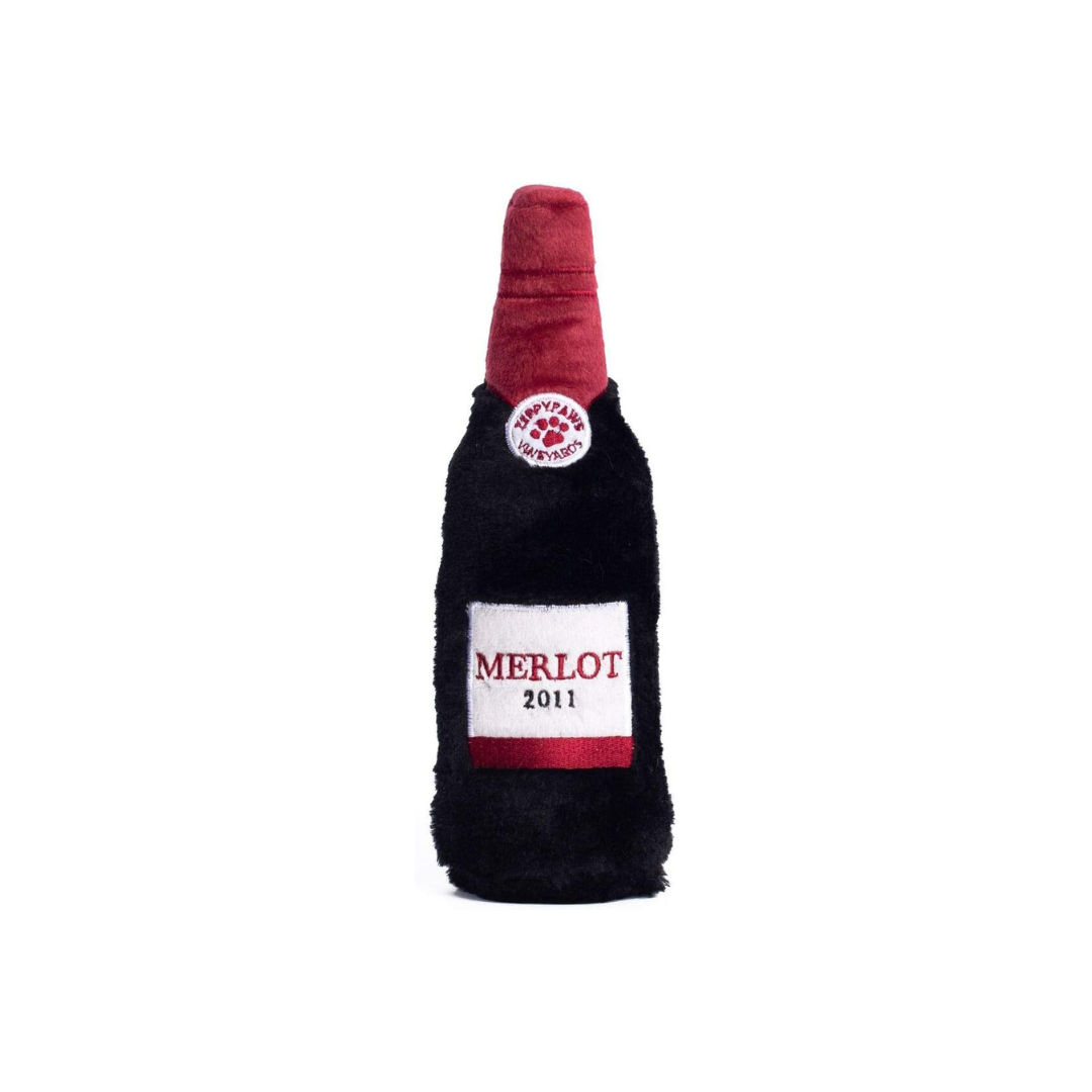 Wine Bottle Plush Squeaky Dog Toy