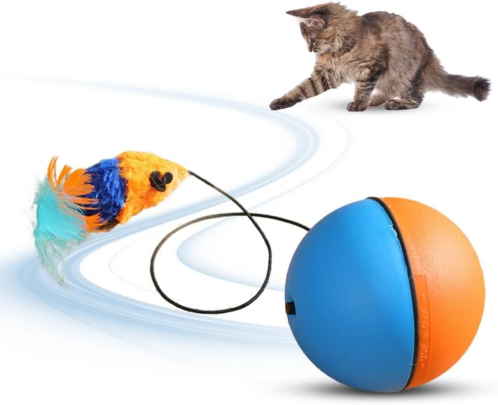 Interactive Cat Ball Toy Automatic Moving Dog Cat Balls Motion Activate Electric Cat Toy Cat Enrichment Toys For Bored Indoor Cats Dogs Smart Self Rolling Cat Ball Toys - Image 4