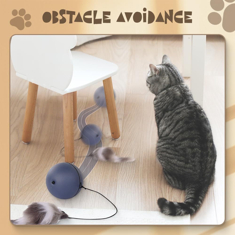 Interactive Cat Ball Toy Automatic Moving Dog Cat Balls Motion Activate Electric Cat Toy Cat Enrichment Toys For Bored Indoor Cats Dogs Smart Self Rolling Cat Ball Toys - Image 3