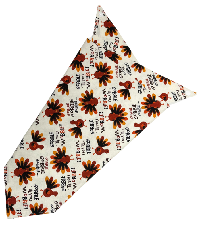 Turkey Print Cotton Dog Bandana