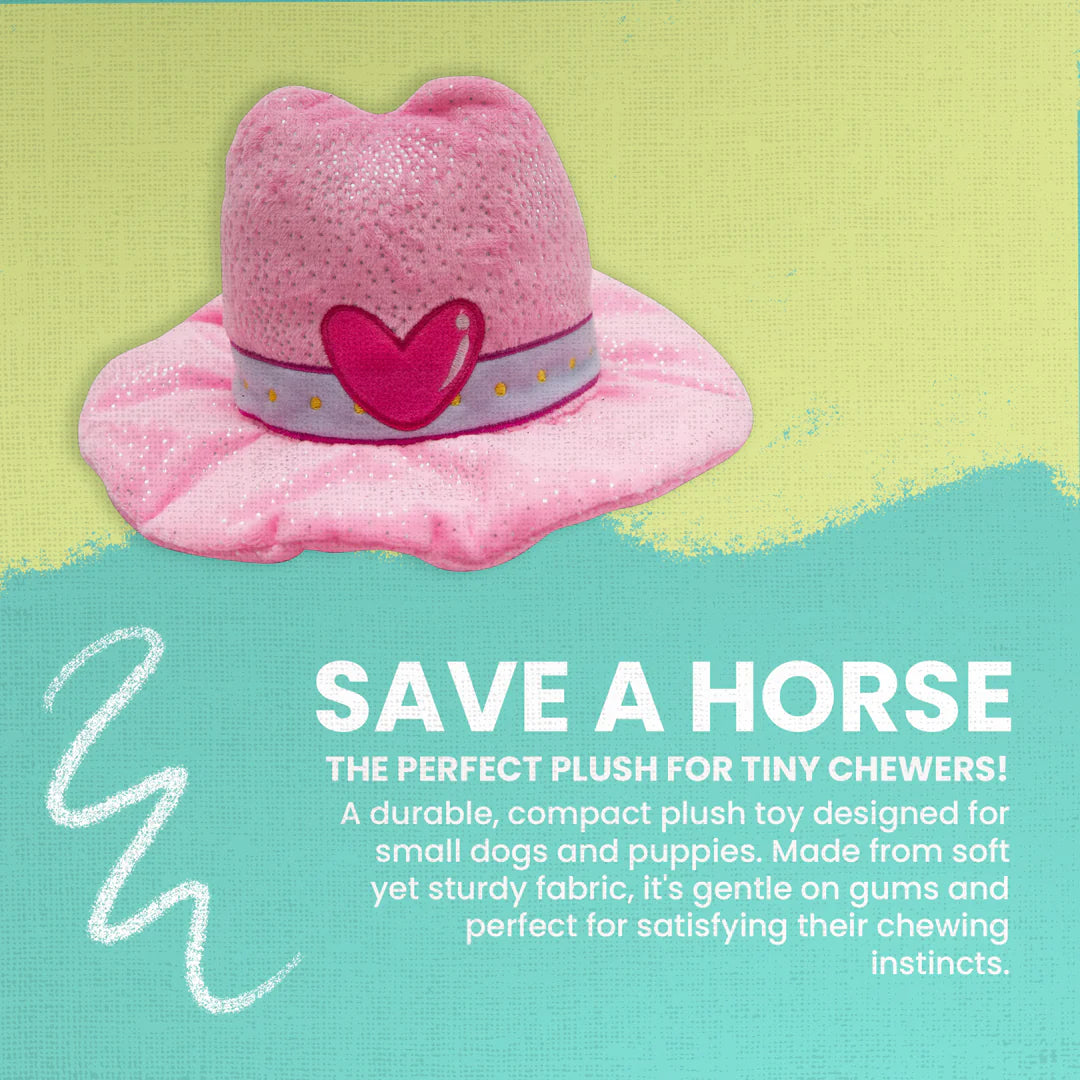 Pink Cowboy Hat Crinkle Dog Toy