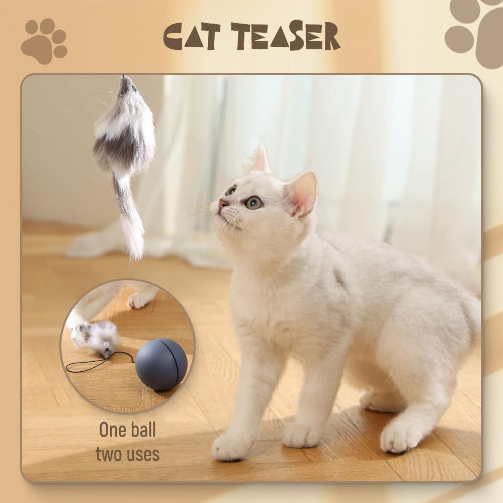 Interactive Cat Ball Toy Automatic Moving Dog Cat Balls Motion Activate Electric Cat Toy Cat Enrichment Toys For Bored Indoor Cats Dogs Smart Self Rolling Cat Ball Toys - Image 9