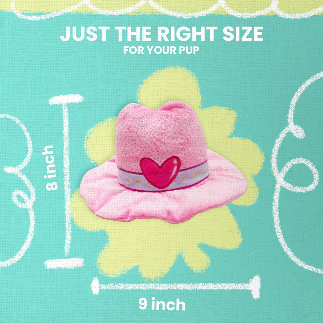 Pink Cowboy Hat Crinkle Dog Toy