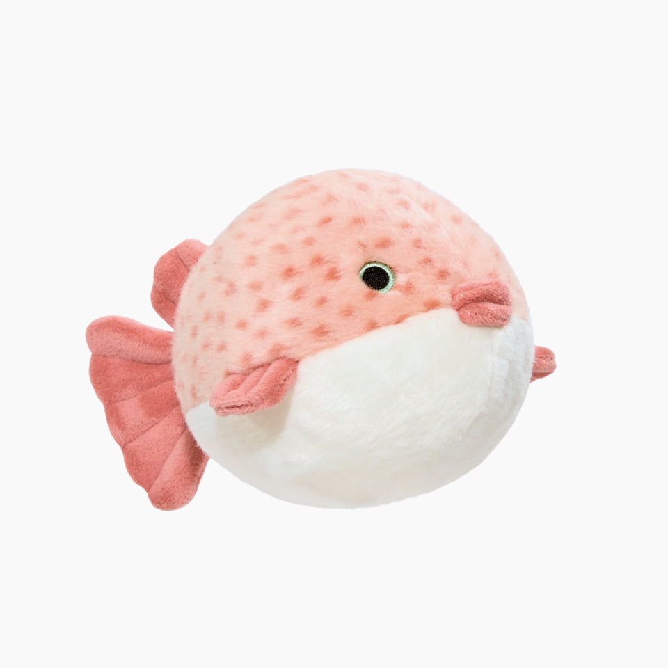 Small Durable Puffer Fish Plush Dog Toy