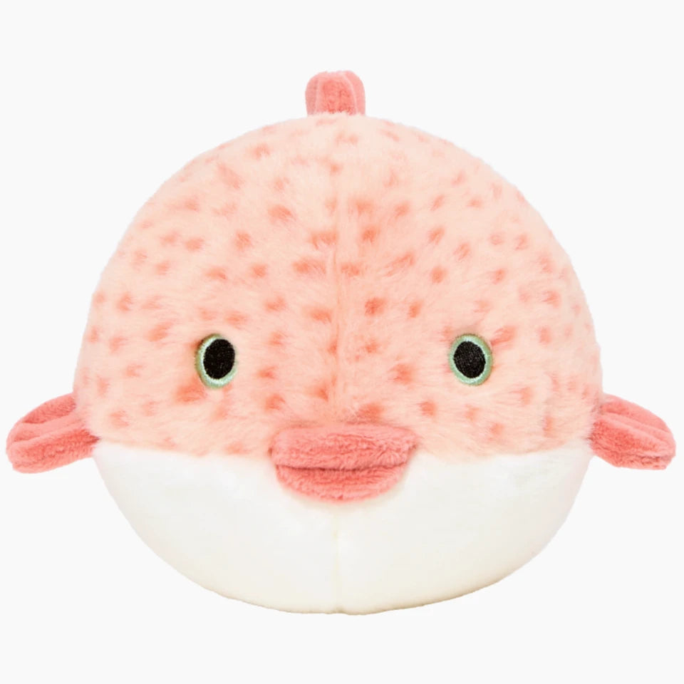 Small Durable Puffer Fish Plush Dog Toy