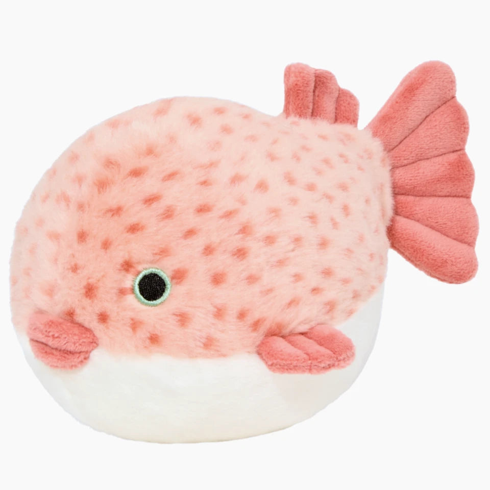Small Durable Puffer Fish Plush Dog Toy