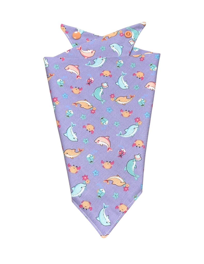 Lavender Floral Print Cotton Dog Bandana