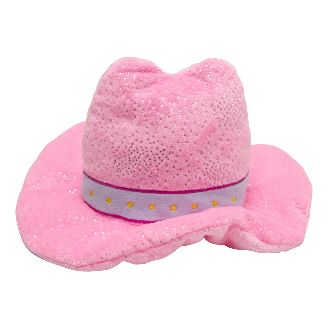 Pink Cowboy Hat Crinkle Dog Toy