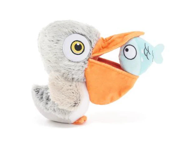Pelican Fish Two-in-One Plush Dog Toy
