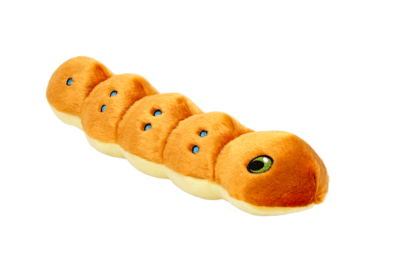 Small Durable Caterpillar Plush Dog Toy