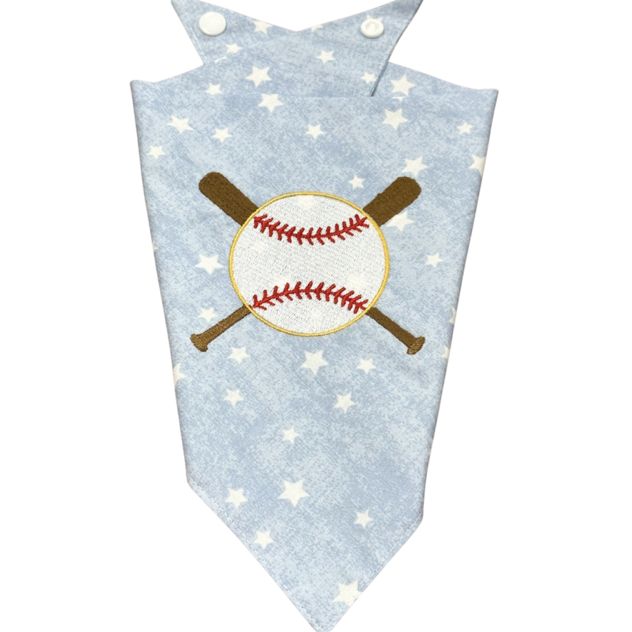 Baseball Star Print Cotton Dog Bandana