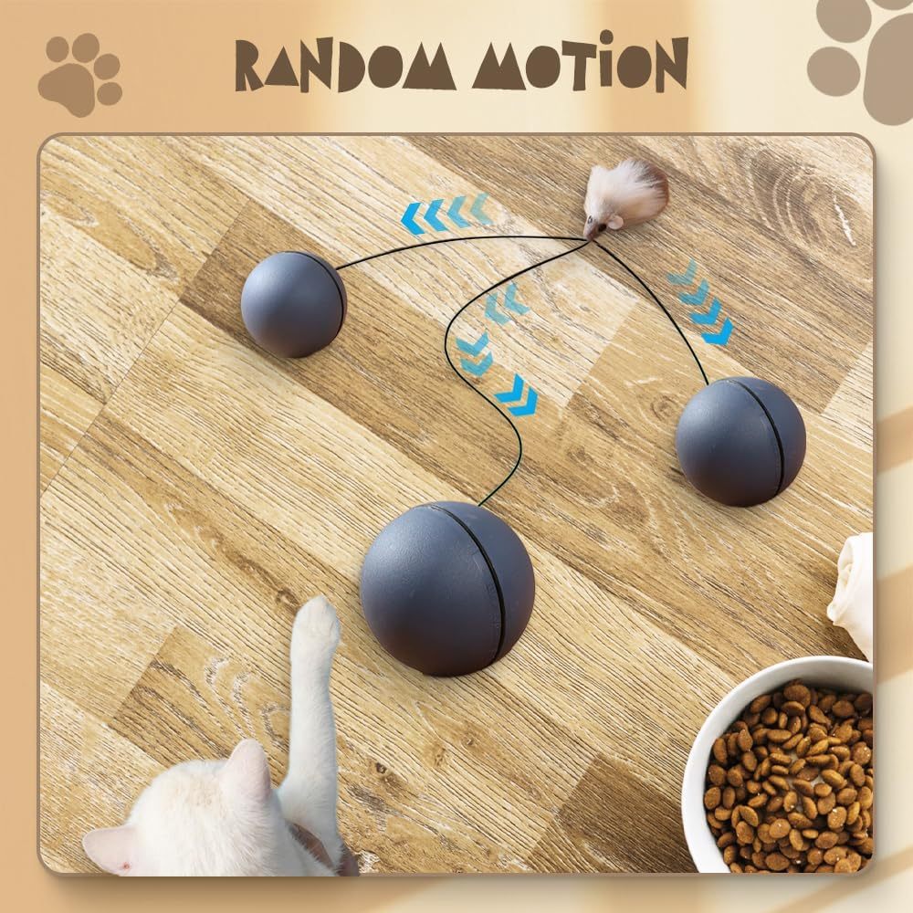 Interactive Cat Ball Toy Automatic Moving Dog Cat Balls Motion Activate Electric Cat Toy Cat Enrichment Toys For Bored Indoor Cats Dogs Smart Self Rolling Cat Ball Toys - Image 8