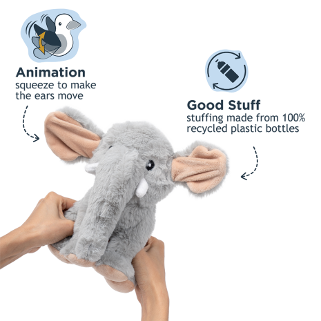 Squeaky Animated Elephant Plush Dog Toy