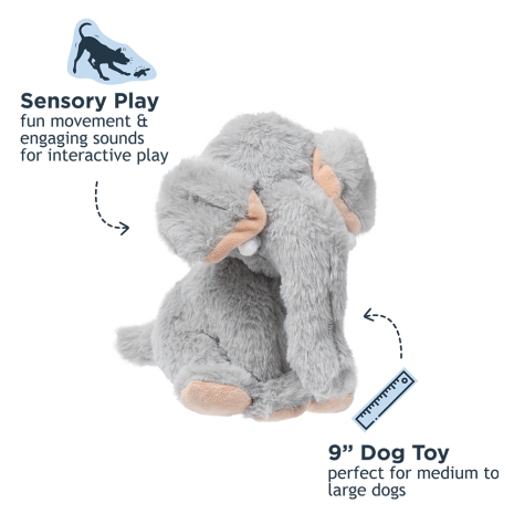 Squeaky Animated Elephant Plush Dog Toy