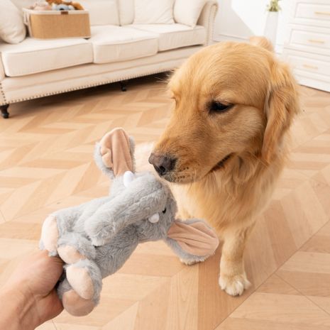 Squeaky Animated Elephant Plush Dog Toy