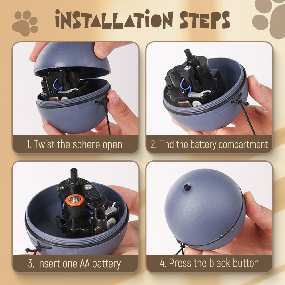 Interactive Cat Ball Toy Automatic Moving Dog Cat Balls Motion Activate Electric Cat Toy Cat Enrichment Toys For Bored Indoor Cats Dogs Smart Self Rolling Cat Ball Toys - Image 6