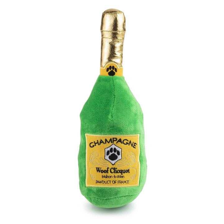Classic Champagne Bottle Plush Dog Toy