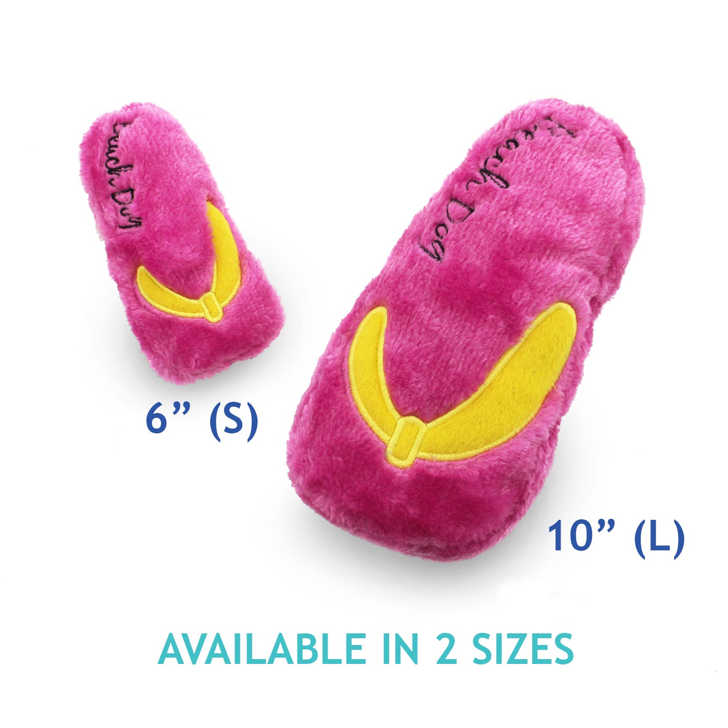 Pink Beach Flip Flop Plush Dog Toy
