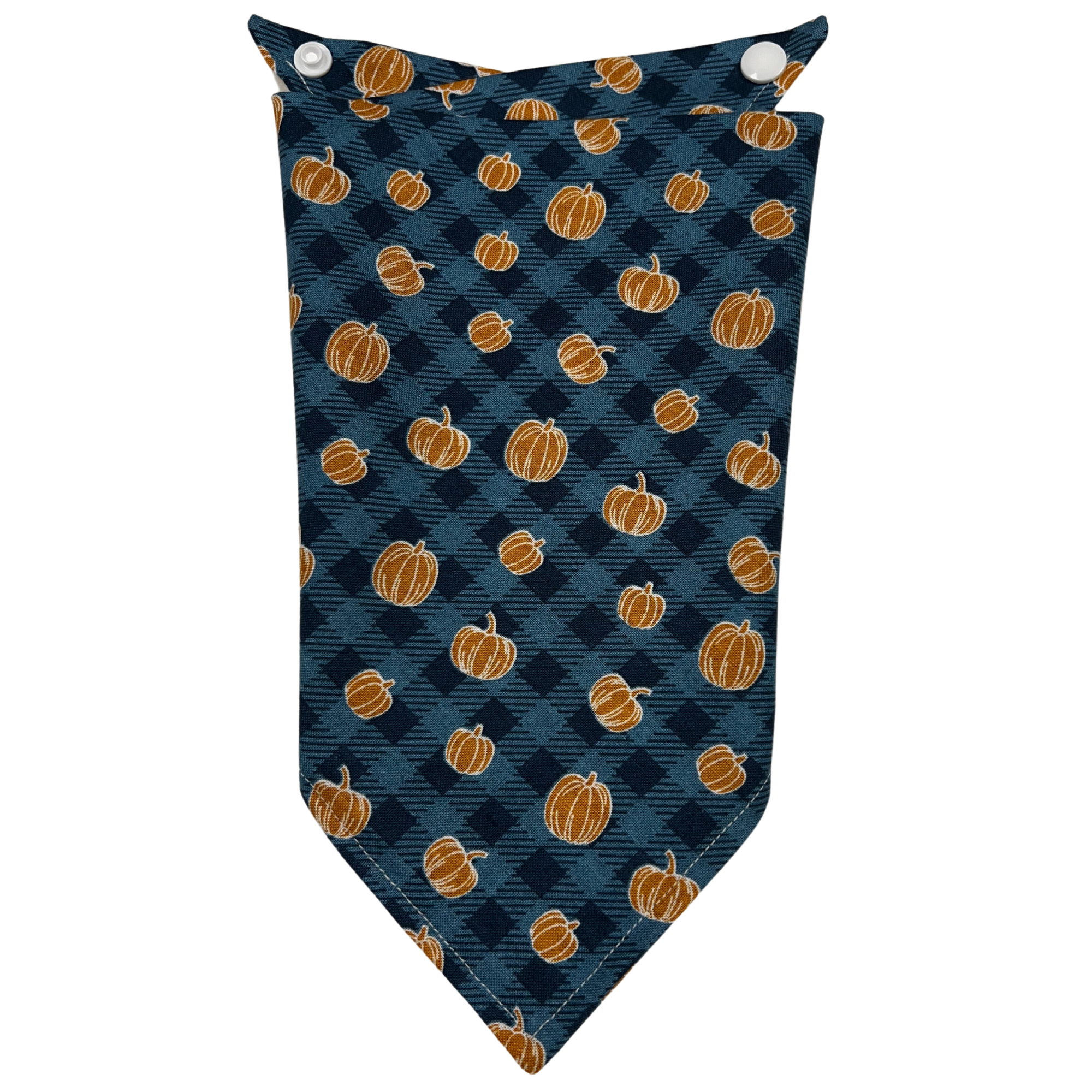 Pumpkin Plaid Print Cotton Dog Bandana